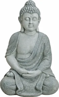 Produktbild von XXL Großer Buddha 62 cm Steinfigur Garten Deko Figur Skulptur Feng Shui sitzend
