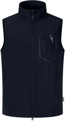 Produktbild von Blue Wave Herren Softshellweste Lars mit Stehkragen - Weste mit Kinnschutz und Kordelzug am Bund in Schwarz Größe S
