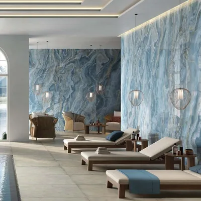 Immagine prodotto di CASA39 Gres porcellanato effetto onice Blu 120x120 cm La Fabbrica Ava Onice Iride