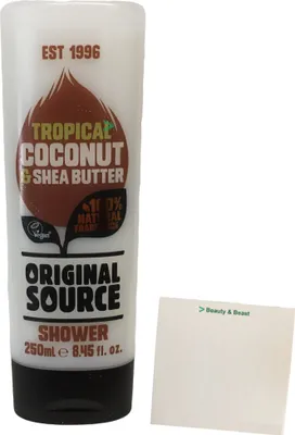 Produktbild von Original Source Tropical Coconut & Shea Butter Duschgel (250ml Flasche) + usy Block