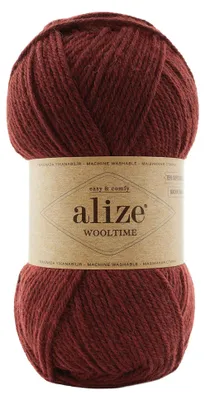 100g Sockenwolle Alize Wooltime 588 rotbraun