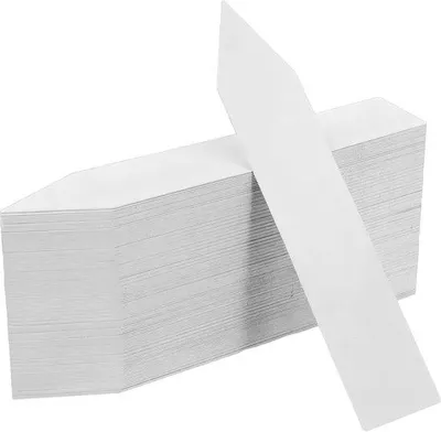 Immagine prodotto di Set di cartellini per piante in plastica resistenti alle intemperie - Cartellini da 5 x 1 cm per la decorazione del giardino - Etichette da giardino riutilizzabili - Cartellini scrivibili per ortaggi, erbe aromatiche e fiori - Bianchi