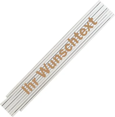 Produktbild von Zollstock Meterstab Laser Gravur Spruch Vatertag Valentinstag Geburtstag Farb und Text Auswahl, Spruchartikel:Du bist der Beste, Farbe:Weiß