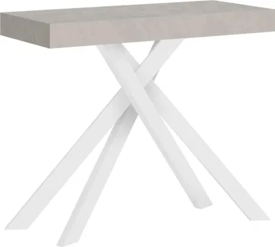 Image de ITYHOME - Console extensible 90x40/300 cm Krack cachemire pieds blancs