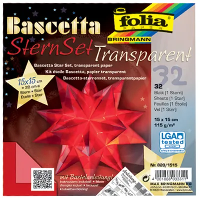 Image de Folia 820/1515 Bascetta Stern rot transparent Ø 20 cm