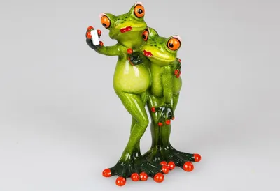 Produktbild von Formano lustige Frösche Figur Froschpaar Selfie Poly 16 cm