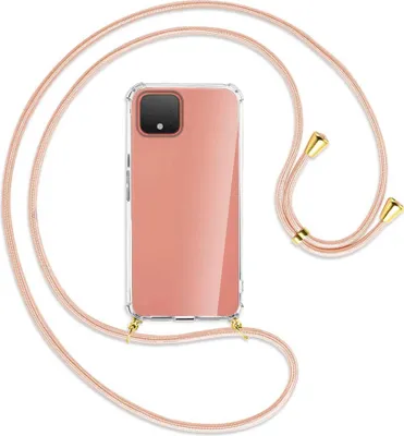 Produktbild von Handykette Backcover-Schutzhülle mit Band (Metall goldfarben) für Google Pixel 4 XL - rose peach