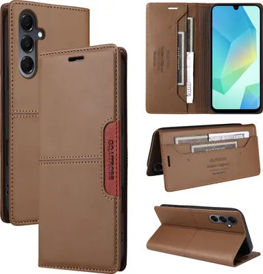 Immagine prodotto di Custodia per Samsung Galaxy A16 5G/4G, custodia in pelle flip wallet con slot per carte e supporto Brown