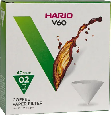 Zdjęcie produktu dla Hario VCF-02-40W, Filtr do kawy, Biały, 40 szt.