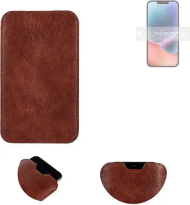 Produktbild von K-S-Trade Schutzhülle Handyhülle kompatibel mit Apple iPhone 14 Handytasche Kunstleder Sleeve in braun