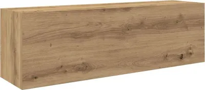 Produktbild von Bad Wandschrank, Badezimmerschrank mit Tür, Holzwerkstoff, Gasdruckfeder, 100x25x30 cm (BxTxH), Artisan-Eiche