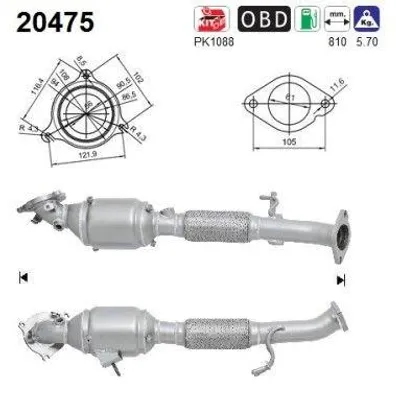 Obrázek produktu pro Katalyzátor Pro Ford 1,5/1,6 Ecoboost Kuga 12- Euro 5 Euro 6
