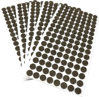 Produktbild von Adsamm® | 640 x selbstklebende Filzgleiter / Braun / Ø 12 mm / rund / Möbelgleiter aus Filz mit 3.5 mm Stärke
