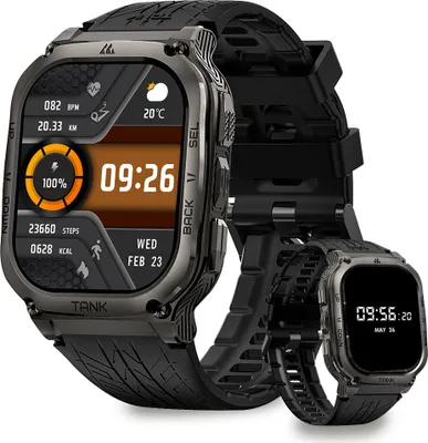 Produktbild von KOSPET TANK M3 Smart Watch für Herren 60 Tage Batterielebensdauer 50M Wasserdicht Robustes Militär(Vollmetall) Annehmen/Anrufen für Android IOS