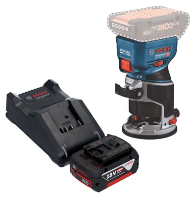 Produktbild von Bosch GKF 18V-8 Professional Akku Kantenfräse 18 V 8,0 mm Brushless + 1x Akku 5,0 Ah + Ladegerät