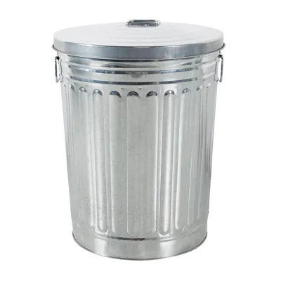 Produktbild von Zink Abfalleimer mit Deckel 58 Liter Silber Outdoor Garten Mülleimer Tonne Mülltonne Zinktonne Abfalltonne