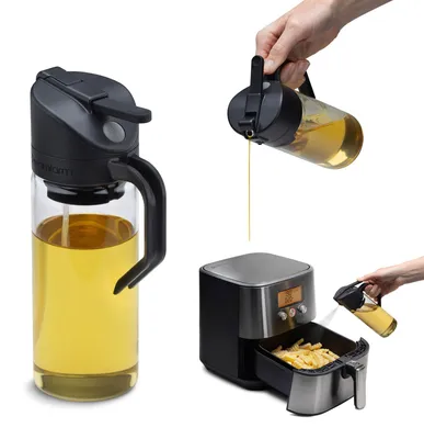 Ölspender 3-in-1, Sprüh- und Dosiergerät, 1 EL, schwarz