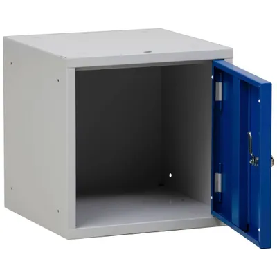 Produktbild von Gürkan Schließfachschrank lichtgrau, enzianblau 107001, 1 Schließfach 38,0 x 38,0 x 38,0 cm