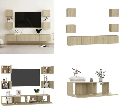 Obrázok produktu pre vidaXL 6-dielna sada TV skriniek Sonoma dub na báze dreva - TV skrinka - TV skrinky - HiFi skrinka - HiFi skrinky