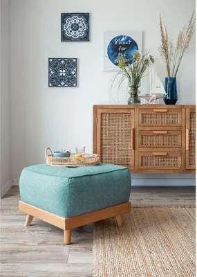 Produktbild von MIUFORM Dazzling Daisy - Hocker - 56x56cm - Türkis - Fußhocker Sitzhocker
