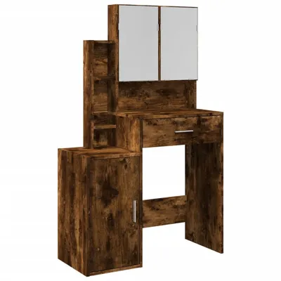 Produktbild von Schminktisch mit Schrank Räuchereiche 80x35x132 cm