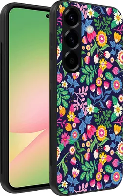 Produktbild von Smartphonica Handytasche Geeignet für Samsung Galaxy A56 mit Blumendruck - TPU Rückseite Abdeckung Fall Blumendesign