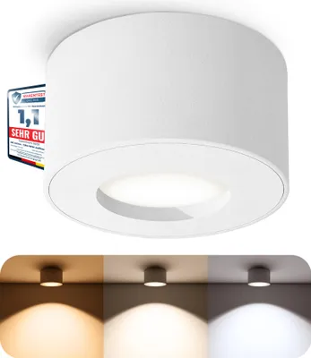 Produktbild von SSC-LUXon CELI-1 LED Aufbauspot IP44 weiß - dimmbar & 3CCT Lichtfarben - flache Deckenleuchte für Bad & Außen 230V 6W