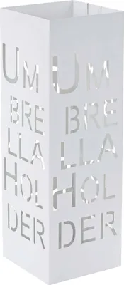 Image de Porte-parapluie HWC-C78, porte-parapluie Porte-parapluie, carré 55cm ~ écriture, blanc