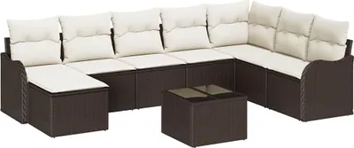 Produktbild von vidaXL Gartensofa-set 9 stk. Braun Poly-Rattan