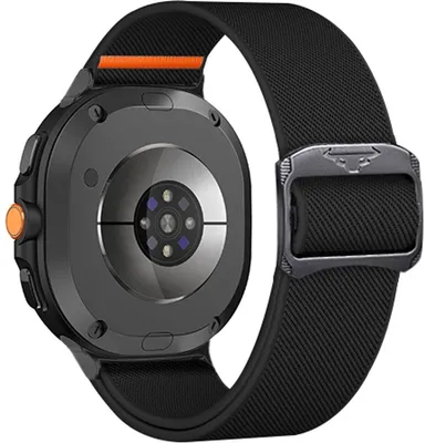 Produktbild von FFO2World verstellbares Nylonarmband für Samsung Galaxy Watch 8 (40/44 mm, Classic 46 mm) – Robust & elastisch, Flechtarmband –Schwarz