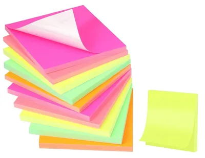Productafbeelding van 800 Stuks Electrostatistische Plaknotities in Diverse Kleuren