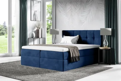 Produktbild von Boxspringbett Schlafzimmerbett BURGOS 140x200cm Stoff Fresh Blau