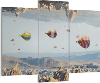 Produktbild von Bild auf Leinwand - Leinwandbild - 3 Teile - Surrealismus Flug Luftballons - 130x100cm - Wand Bild - Wanddeko - Wandbilder - Leinwanddruck - Bilder - Wanddekoration - Leinwand bilder - CB130x100-4454