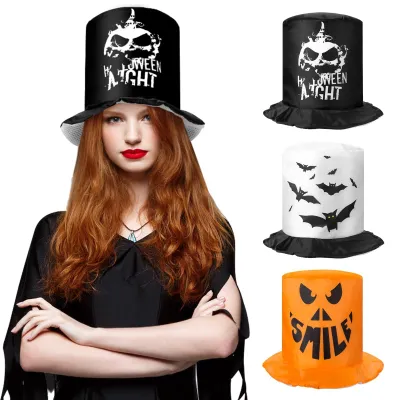 Zylinderhut Halloween, schwarz, 20 cm, für Erwachsene & Kinder