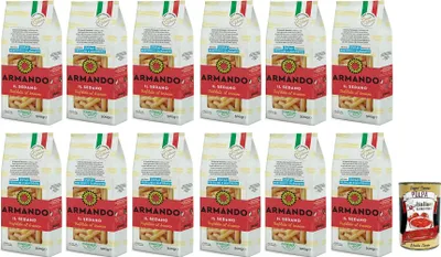 Produktbild von 12x Armando Il Sedano,Bronzegezogene Nudeln,100% Italienische Pasta 500g + Italian Gourmet Polpa di Pomodoro 400g Dose