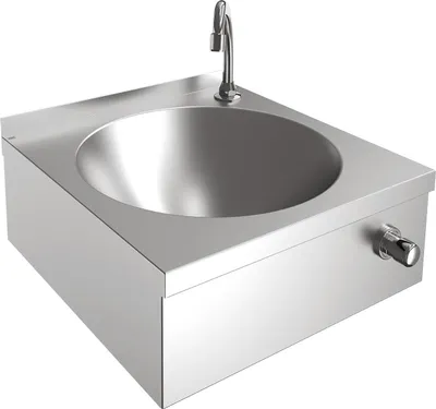 Immagine prodotto di KWC AR lavabo singolo, ANIMA, acciaio inox, 450x204x451 mm, con comando a ginocchio