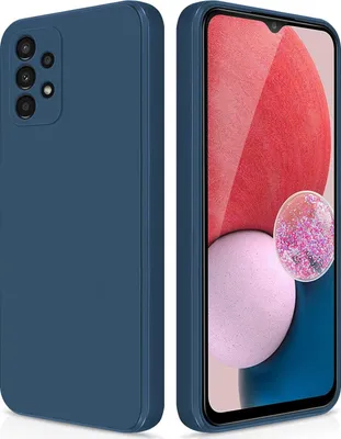 Produktbild von Silikon Hülle für Samsung Galaxy A13 4G Flüssigsilikon Dünn Gel Gummi Matt Kratzfeste Schutzhülle Blau