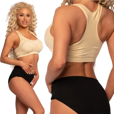 Produktbild von Damen Fitness Sport BH XL/2XL Beige