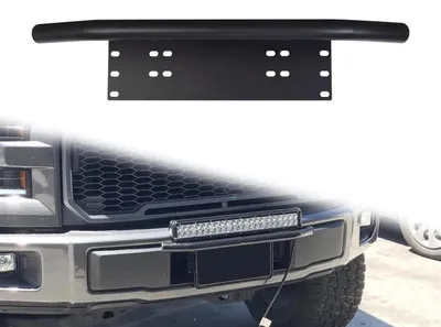 Immagine prodotto di Supporto universale per targa, paraurti anteriore rinforzato, colore nero, per fari LED, adatto per veicoli fuoristrada, auto e camion