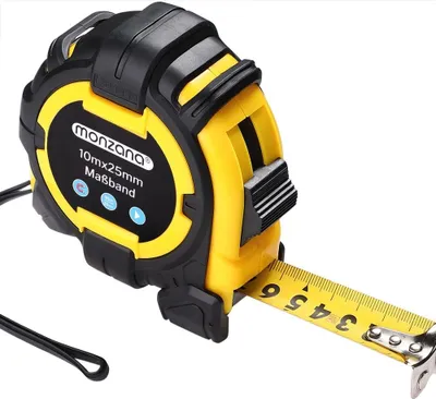 Zdjęcie produktu dla Taśma miernicza 10 m x 25 mm, odporna na wstrząsy, z funkcją blokady