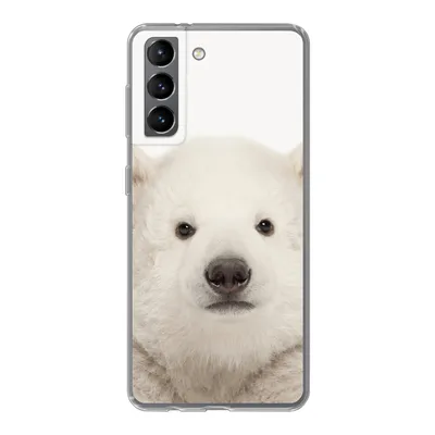 Produktbild von MuchoWow® Handyhülle Schutzhülle Hülle für Samsung Galaxy S21 Eisbär - Tiere - Weiß - Kinder - Jungen - Mädchen Silikon Softcase Handy Hülle - Softcase