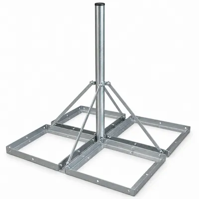 Produktbild von PremiumX Flachdachständer DELUXE 4x 50x50cm 1,2m Mast 60mm Balkonständer