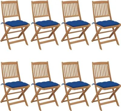 Produktbild von Möbel Klappbare Gartenstühle 8 Stk. mit Kissen Massivholz Akazie - Gartenstühle 2024