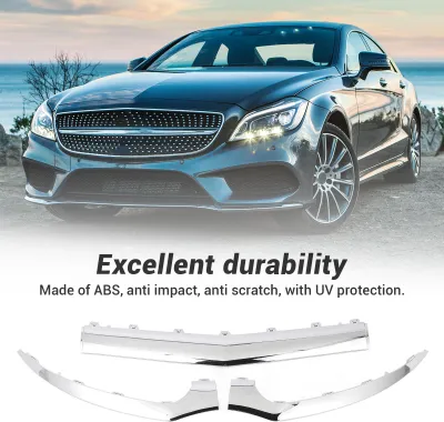Immagine prodotto di 3 pezzi modanatura paraurti anteriore cromata inferiore 2188851574 Ricambio per Benz C218 Facelift 2015–2018