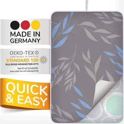 Produktbild von smart&gentle Bügelbrettbezug – Baumwolle mit Thermoreflexion – Blaugrau / 100x65cm