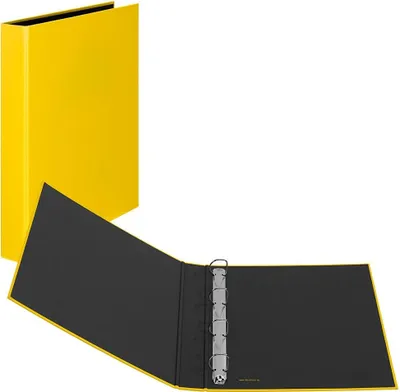 Produktbild von VELOFLEX 1143610 Basic Ringbuch 4-Ringe gelb 3,5 cm DIN A4