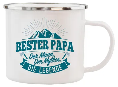 Produktbild von Echter Kerl Emaille Kaffeetasse Kaffeebecher besten Papa