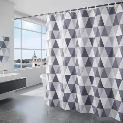 Produktbild von Duschvorhang, wasserdichter Badezimmervorhang, 120 x 200 cm, waschbarer Duschvorhang, schnelltrocknend, beschwerter Saum, Duschvorhang mit 12