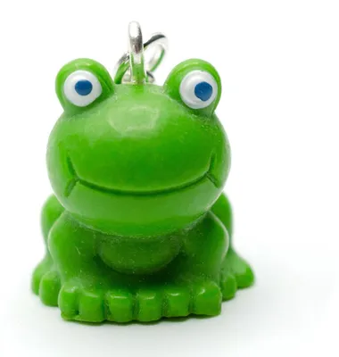 Produktbild von Frosch Charm Miniblings Zipper Pull Anhänger Froschkönig Märchen Prinz sitzend