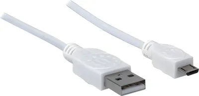 Obrázek produktu pro Manhattan 324069, 1,8 m, USB A, Micro-USB B, USB 2.0, Samec/samec, Bílá